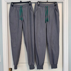 Set of 2 FIGS Tansen Graphite Gray Green Jogger Scrub Pants XS Men’s